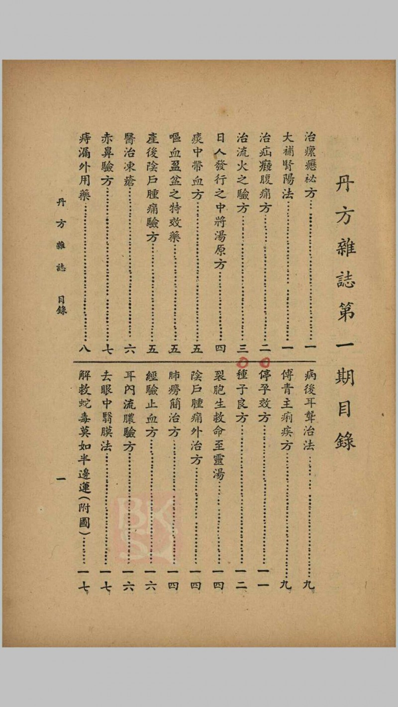 丹方杂志 1935年(创刊号)1-12珍藏版