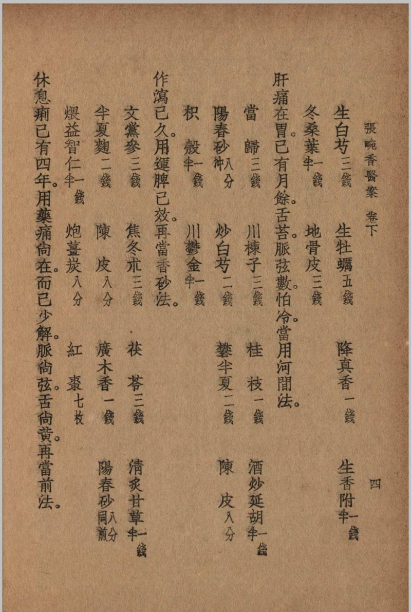 张畹香医案 张畹香 清 著 1936 大东 上海市