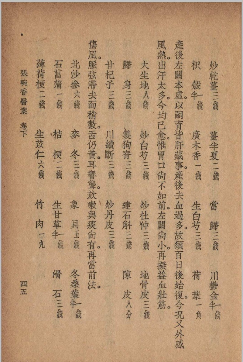 张畹香医案 张畹香 清 著 1936 大东 上海市