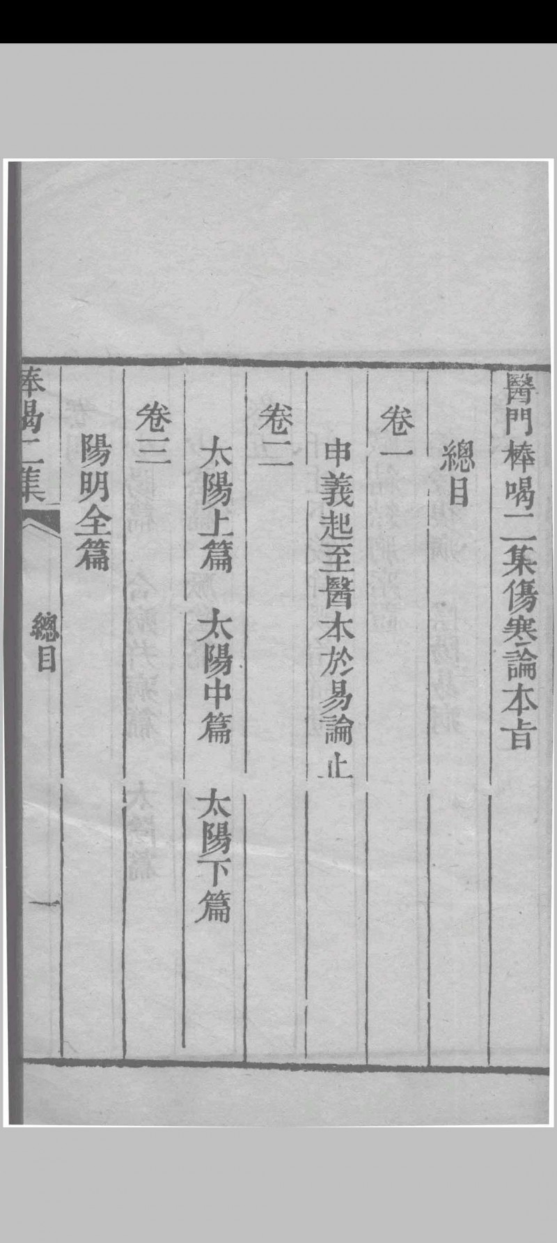 医门棒喝二集伤寒论本旨 章虚谷编注 1835