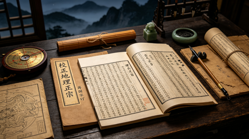 蒋国宗校订地理正宗残本,嘉庆木板,留存青囊、葬书、疑龙经三部古地理文献